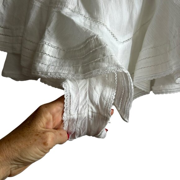 Aerie White Mini Gauze Skirt Shorts Lined Large New Fairy Boho Ruffle Y2K - Picture 5 of 9